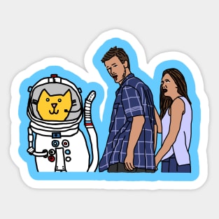 Distracted Boyfriend Meme Sci Fi With Space Cat Sticker